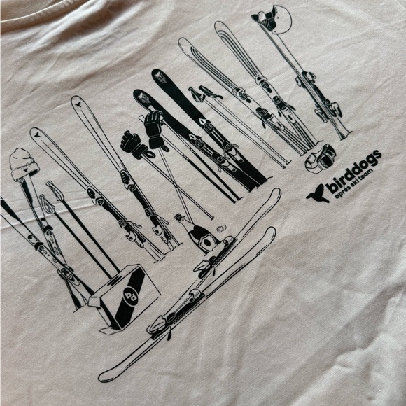 Birddogs White Short-Sleeve Tee with Green Ski Graphic size Large - Picture 9 of 10